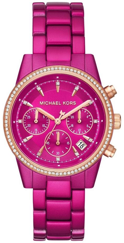 black and pink michael kors watch|michael kors watch pink strap.